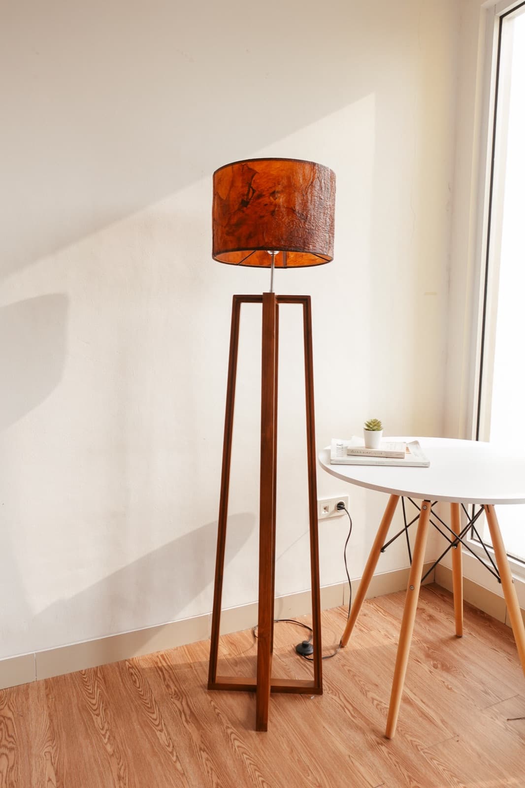 A Symbia bioleather floor lamp in a room
