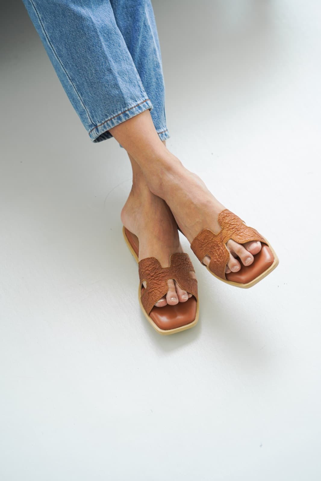 Symbia bioleather sandals, worn